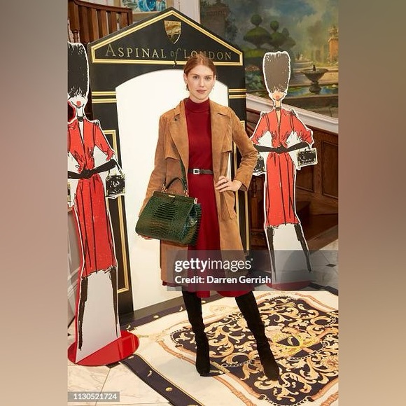 Aspinal of London Large Florence Bag Evergreen Patent Croc - Picture 15 of 15